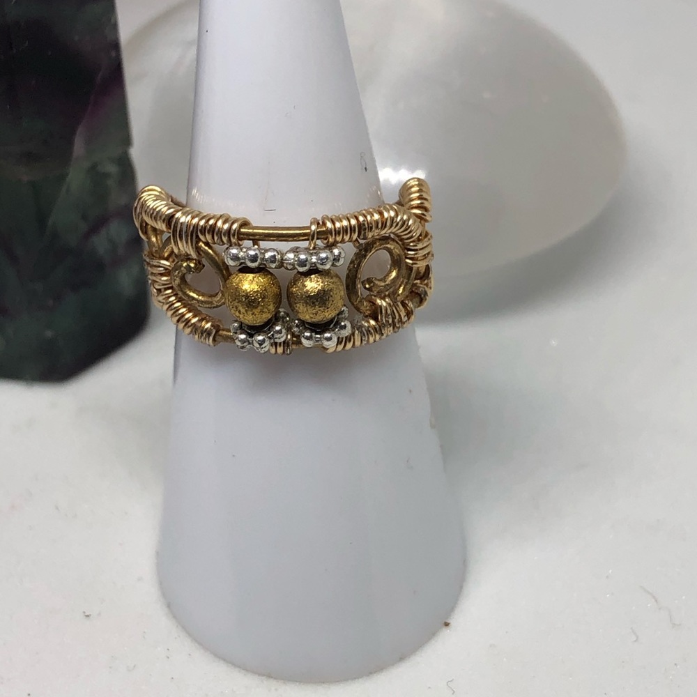 Gold tone wire wrapped ring